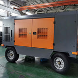 Diesel engine portable screw air compressor