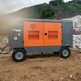 Diesel engine portable screw air compressor