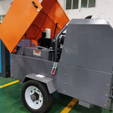 Diesel engine portable screw air compressor