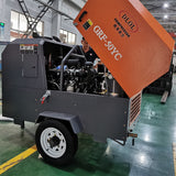 Diesel engine portable screw air compressor